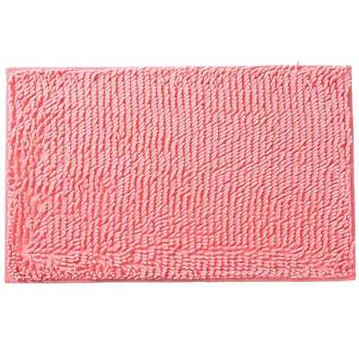 Chenille Bath Mat, Absorbent with Non-Slip Backing