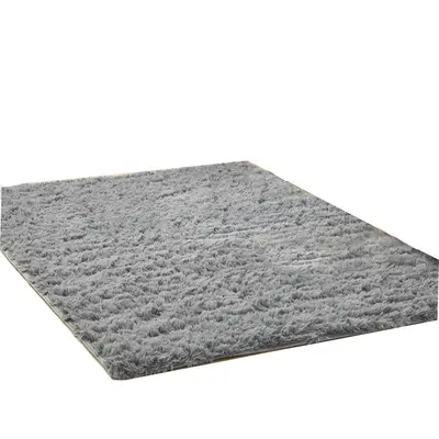 Washable Long Pile Silk-Look Carpet for Living Room, Custom Sizes Available
