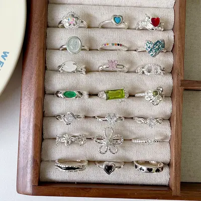 Lanzi Korean Fashion Jewelry Trending on Little Red Book and TikTok Women's Niche Designer Luxury Style Open Sterling Silver 925 Ring