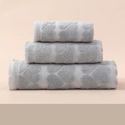Baumwoll-Jacquard Handtuch- und Badetuchset - 7