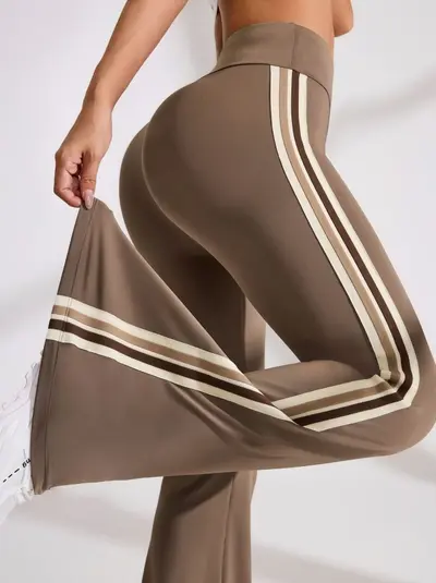 Yüksek bel elastik yoga pantolonu, mikro paça, hızlı kuruyan - 7