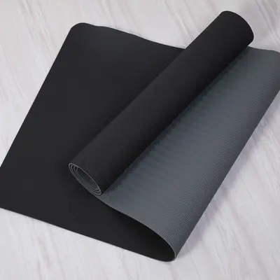 TPE Double-Layer Yoga Mat, 8mm Thick, 61/80cm with Alignment Lines - 8