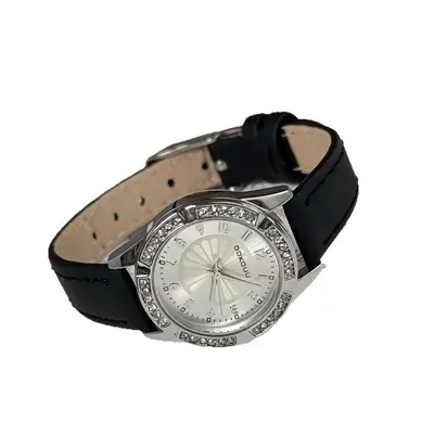 Damenuhr mit Strass-Besatz, Vintage-Stil, kleines elegantes Zifferblatt