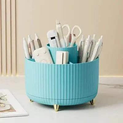 Desktop rotating makeup brush storage tube cosmetics storage rack dressing table eye shadow brush lipstick box pen holder - 11