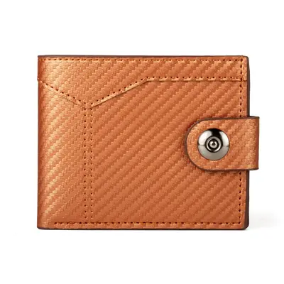 Men's Short Leather Wallet with Magnetic Snap, Mixed Leather - 5