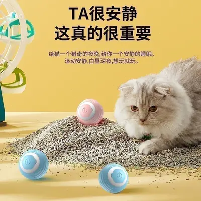 智能电动逗猫球自动滚滚球Type-C充电解闷自嗨猫玩具跳跳球宠物狗