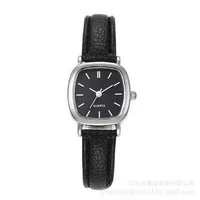 Damen-Quarzuhr quadratisch, Lederarmband - 12