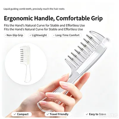 Metal Roller Ball Scalp Applicator Comb for Hair Serum and Oil - 10