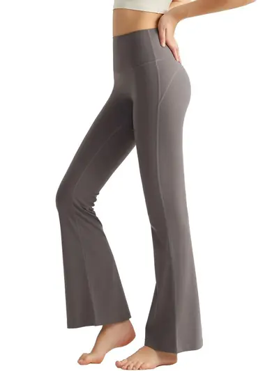 Weiman 7A antibakterielle Yogahose mit hoher Taille und Po-Lift, Schlaghose - 5