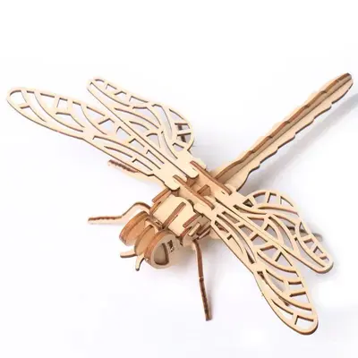 Wooden DIY 3D Puzzle and Coloring Model Building Blocks for Kids - 9
