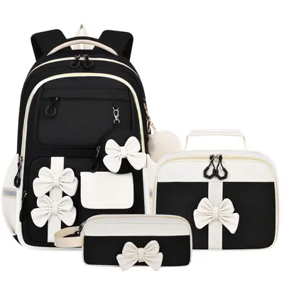 Primary School Backpack Set, Three-Piece, Bow Design, Girls, Large Capacity - 9