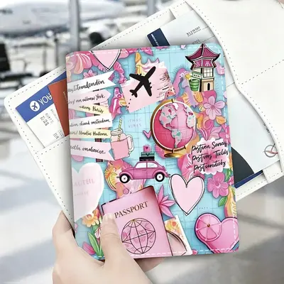 Girl's multi-card wallet, PU leather, passport holder