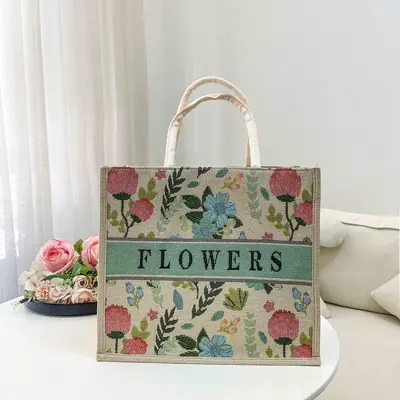 Canvas Tote Bag with Zipper and Shoulder Strap - 6