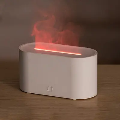 Aromatherapie-Diffuser mit farbiger Simulationsflamme, USB, Tisch-Luftbefeuchter - 9