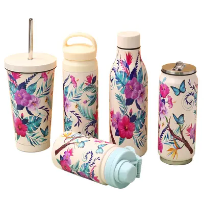 5D Blumen-Isoliertassen-Set, 5er-Pack - 5