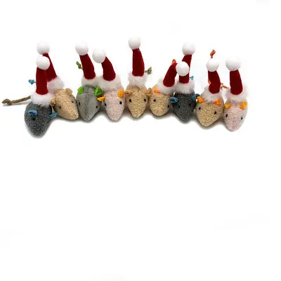 Peluş Simülasyon Fare Kedi Oyuncağı, Noel Modeli - 4