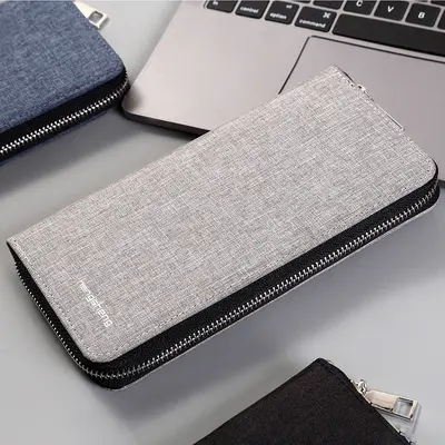 Men's Long Wallet with Large Capacity, Multi Card Slots and Zip Phone Compartment - 7