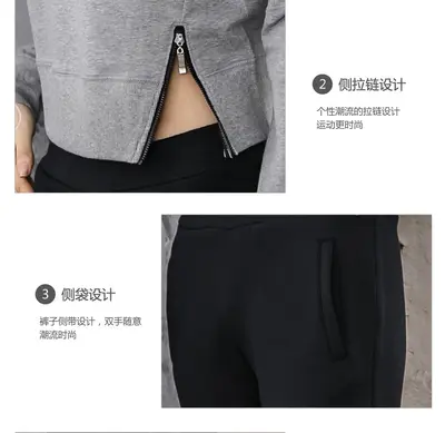 Women's Yoga Set, 3-Piece, Long Sleeve Sweatshirt and High-Waist Pants - 5