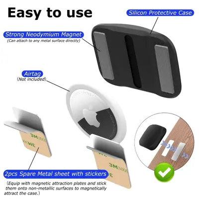 Airtag2 koruyucu kılıf, Apple konumlandırma manyetik kayıp önleyici takip cihazı, mıknatıslı silikon Airtag koruyucu kılıf için uygundur.