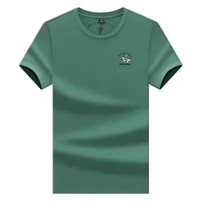 Pure Cotton Men's Round Neck Short Sleeve Loose Fit T-Shirt - 11