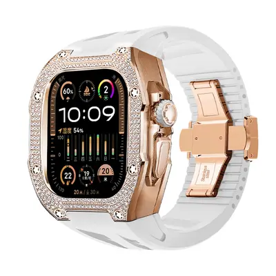 Titanium Alloy Rhinestone Protective Case for Apple Watch Ultra 49MM - 13