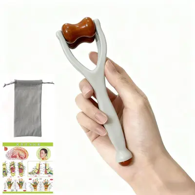New Solid Wood Multifunctional Finger Massager Massage Roller Meridian Unblocking Portable Finger Kneading Massage Device - 10