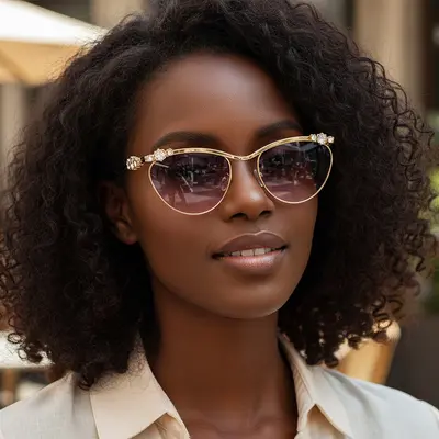 Rhinestone Polygon Sunglasses, European and American Style - 5