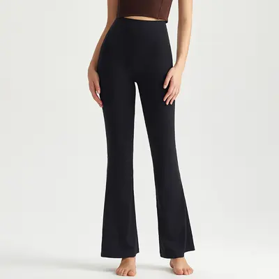 Weiman 7A antibakterielle Yogahose mit hoher Taille und Po-Lift, Schlaghose - 6