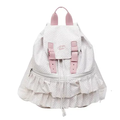 Koreanischer Stil Rucksack mit Punkten und Spitze, großes Fassungsvermögen, Damen-Freizeit - 9