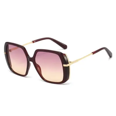 Unisex Large-Frame Sunglasses, Contrast Color Design - 10