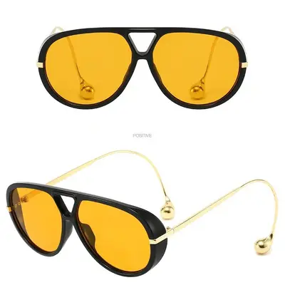 Men's Metal Aviator Sunglasses, Double Bridge, Large Frame - 1