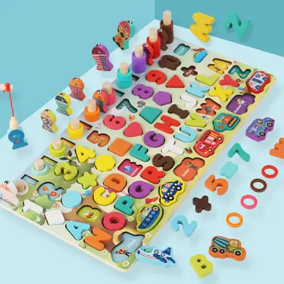 Magnetic Number Puzzle Blocks for 1-2 Year Olds, Fishing Game - 3
