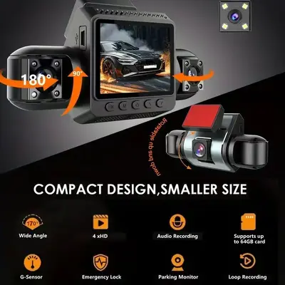 Dash cam 4-lens, 1080P HD, night vision, WiFi - 3