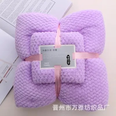 Toptan ananas ızgara mercan kadife havlu banyo havlusu seti anne havlusu kalınlaşmış emici yumuşak çabuk kuruyan havlu banyo havlusu özelleştirilebilir - 11