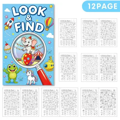Look and Find Activity Book for Children Aged 3-8, Observation Training - 3