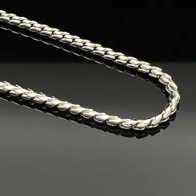 Titanstahl-Herrenkette mit Twist-Drachenknochen-Design - 7