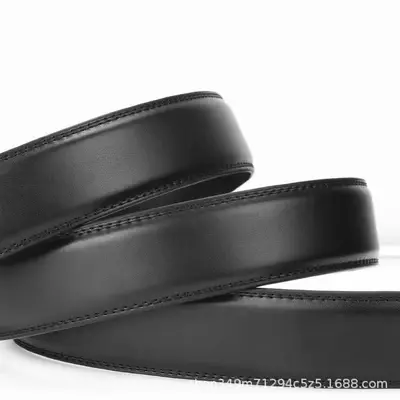 Kopflose Ledergürtel 3,0 Breite Herrenleder ohne Kopf automatische Schnalle reines Rindsleder Hosen Ledergürtel Trend ohne Schnalle kopflos - 5