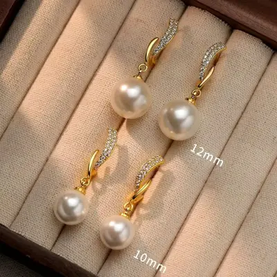 925 silver pearl stud earrings - 4