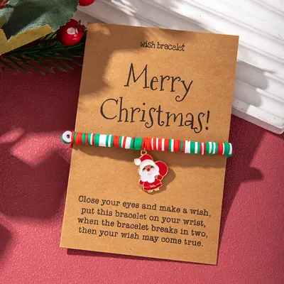 Noel temalı bilezik, kar tanesi ve Noel Baba alaşım kolye - 13