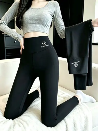 Women's Thin Nine-Length Yoga Leggings, High Waist, Stretchy, Tummy Control - 1