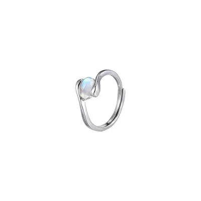 925 sterling silver moonstone ring, adjustable