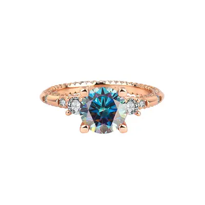 S925 Sterling Silver Star Fire Moissanite Ring, 2 Carat, Birthday Gift - 11