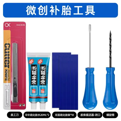 Portable Tire Repair Kit for Car and Electric Motorcycle Tubeless Tires - 12