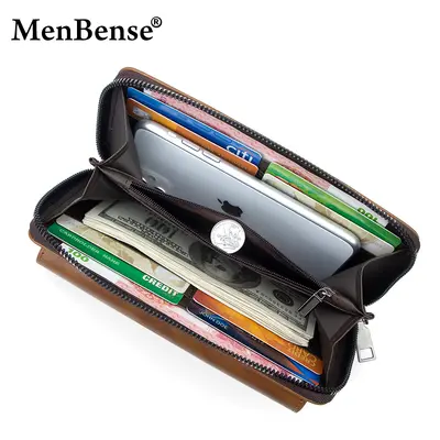 Retro Buckle Men's Long Wallet, Multi-Card Slots, Phone & Coin Compartment - 4