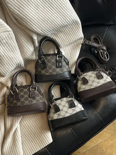 Kore Tarzı Mini Kabuk Çanta, Kız Çocuk ve Anne-Kız Model, Kontrast Renk - 3