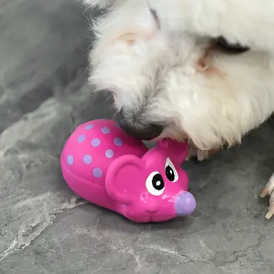 Squeaky Latex Mouse Dog Toy for Small and Medium Dogs, 2 Colors