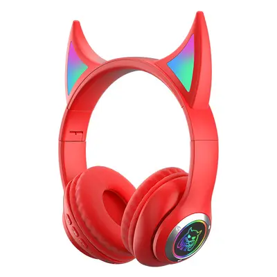 Glänzende und stilvolle Bluetooth-Kopfhörer mit Teufelskopf-Design, hochauflösende und klare Soundqualität, Sport-Gaming-Kopfhörer mit langer Akkulaufzeit - 8