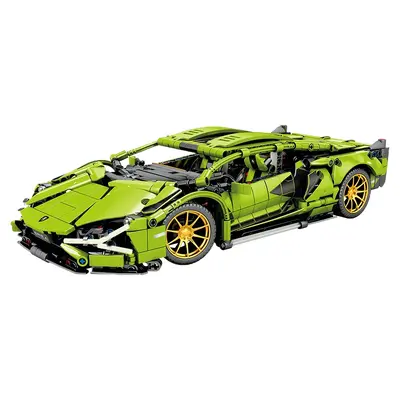Lamborghini Gallardo Lime Green Building Block Car Model, Remote Control - 6