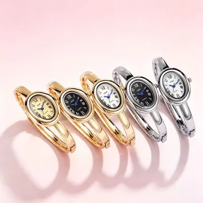 New Bathtub Bracelet Ladies Watch Women's Fashion Oval Roman Numeral Women's Wristwatch Quartz Watch Wholesale