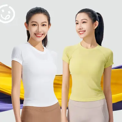 Women's Short-Sleeve Yoga T-Shirt, Quick-Drying Sports Top